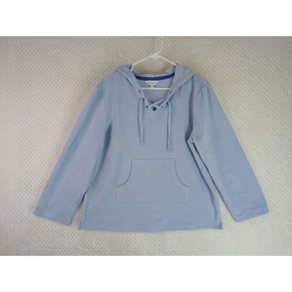Pajamagram Women's Medium Blue Soft Fleece Pullover Hoodie